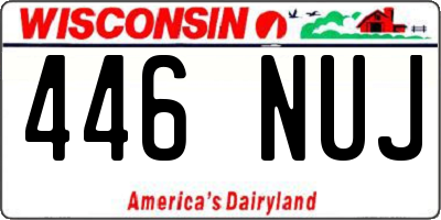 WI license plate 446NUJ