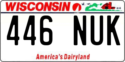 WI license plate 446NUK