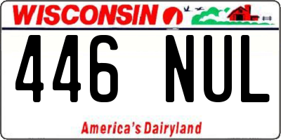 WI license plate 446NUL