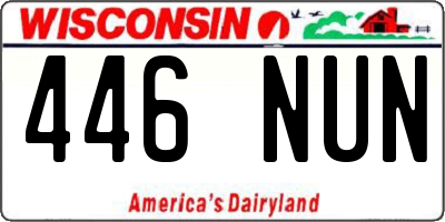WI license plate 446NUN