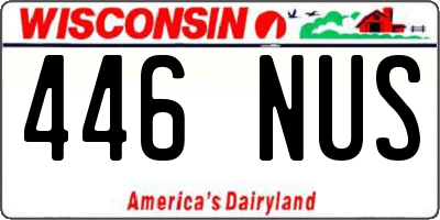 WI license plate 446NUS