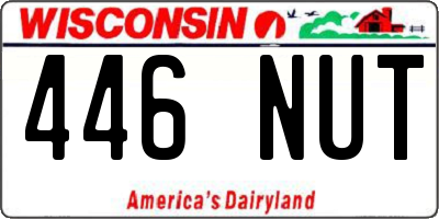 WI license plate 446NUT