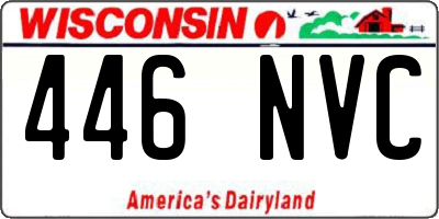 WI license plate 446NVC