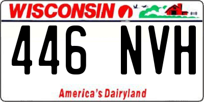 WI license plate 446NVH