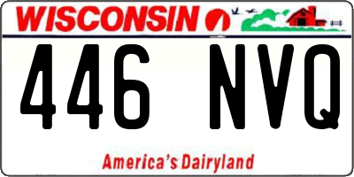 WI license plate 446NVQ