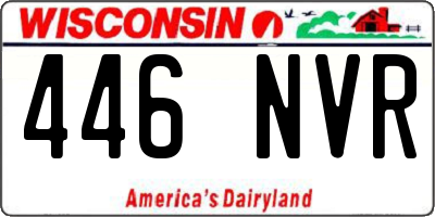 WI license plate 446NVR