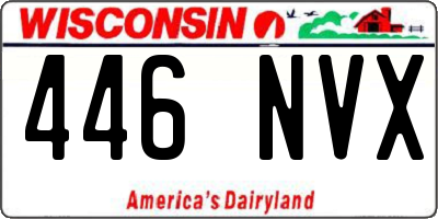 WI license plate 446NVX