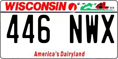 WI license plate 446NWX