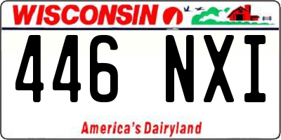 WI license plate 446NXI