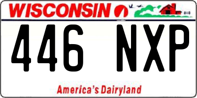 WI license plate 446NXP