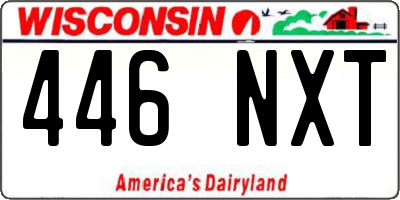 WI license plate 446NXT