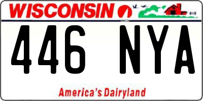 WI license plate 446NYA
