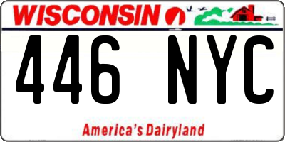 WI license plate 446NYC