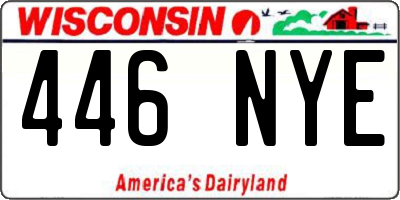 WI license plate 446NYE