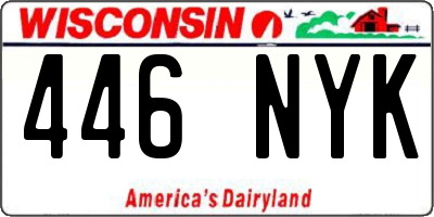 WI license plate 446NYK