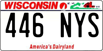 WI license plate 446NYS