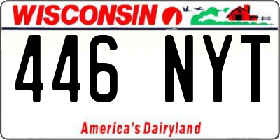 WI license plate 446NYT