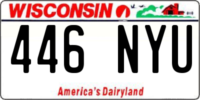 WI license plate 446NYU