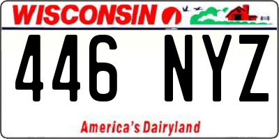 WI license plate 446NYZ