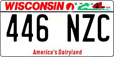 WI license plate 446NZC