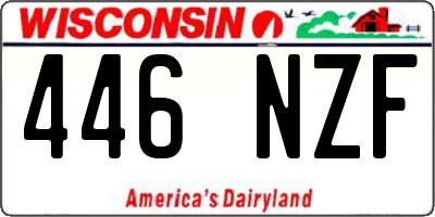WI license plate 446NZF