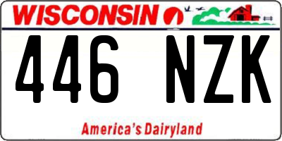 WI license plate 446NZK