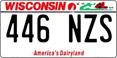 WI license plate 446NZS