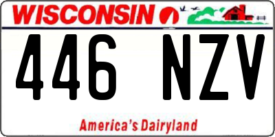 WI license plate 446NZV