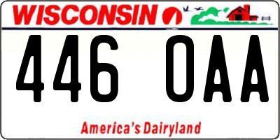 WI license plate 446OAA