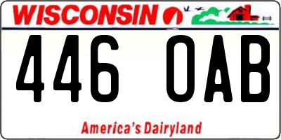 WI license plate 446OAB