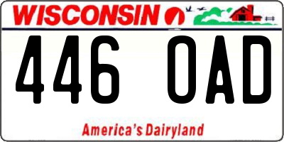 WI license plate 446OAD