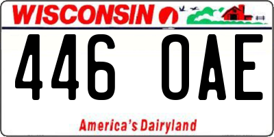 WI license plate 446OAE