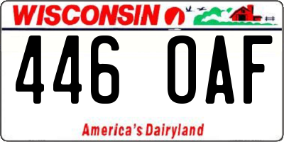 WI license plate 446OAF