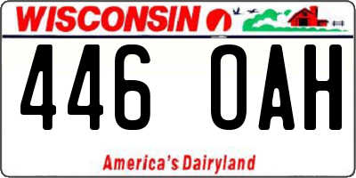 WI license plate 446OAH
