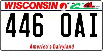 WI license plate 446OAI