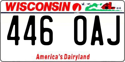 WI license plate 446OAJ