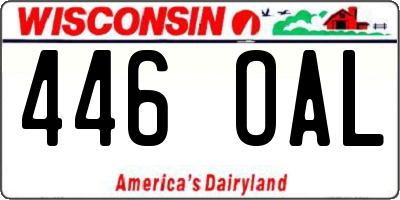 WI license plate 446OAL