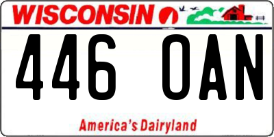 WI license plate 446OAN