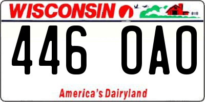 WI license plate 446OAO
