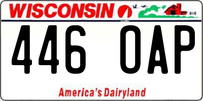 WI license plate 446OAP