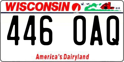 WI license plate 446OAQ
