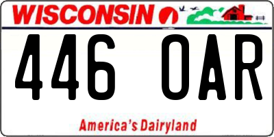 WI license plate 446OAR