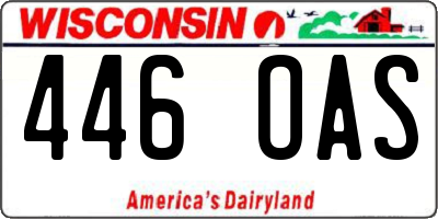WI license plate 446OAS