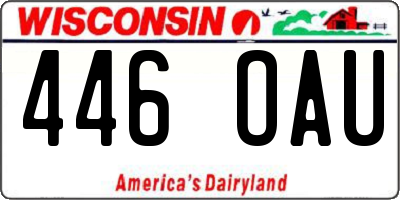 WI license plate 446OAU