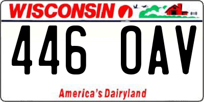 WI license plate 446OAV