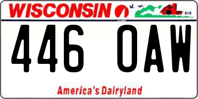 WI license plate 446OAW