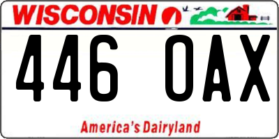 WI license plate 446OAX