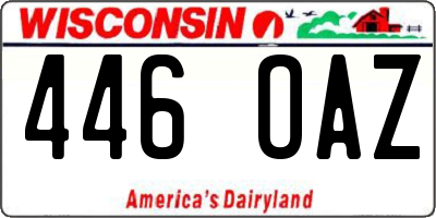 WI license plate 446OAZ
