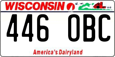 WI license plate 446OBC