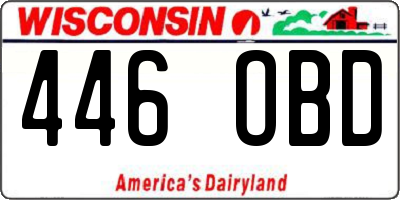 WI license plate 446OBD